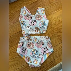 Bluey Print Two-Piece Swimsuit-Reversible